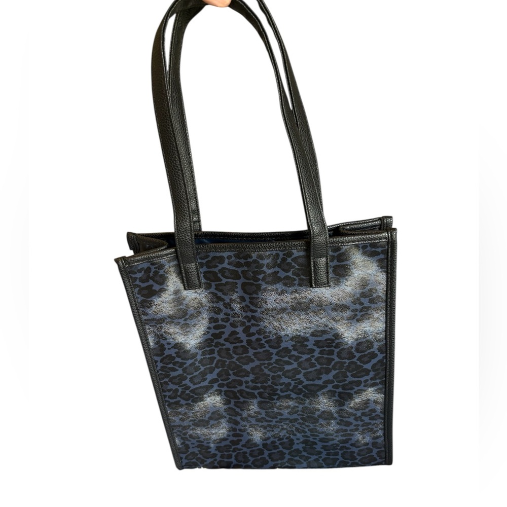 Leopard Print Faux Leather Tote Bag